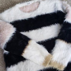 Voge Boutique Women's Fuzzy Striped Sweater Size S/M